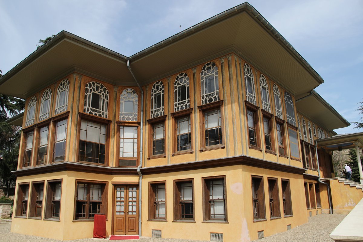 Aynalıkavak Pavilion, historic wooden Ottoman pavilion surrounded by trees in Istanbul