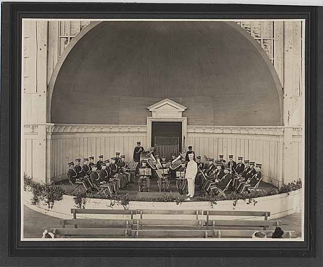 Cavanaugh's City Band performing at Volunteer Park Bandshell in Seattle circa 1905