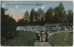 Children playing in Volunteer Park playground Seattle 1910 historic photo
