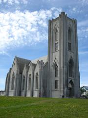 Landakotskirkja Catholic Church exterior in Reykjavik Iceland