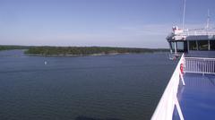 Ferry Finnmaid departing from Vuosaari Harbour with Mölandet island in front
