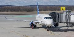 N756YX Embraer 175 United Express airplane at Quebec International Airport