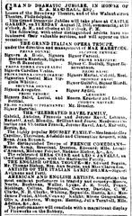 Newspaper advertisement for testimonial benefit of E. A. Marshall at Castle Garden in 1851