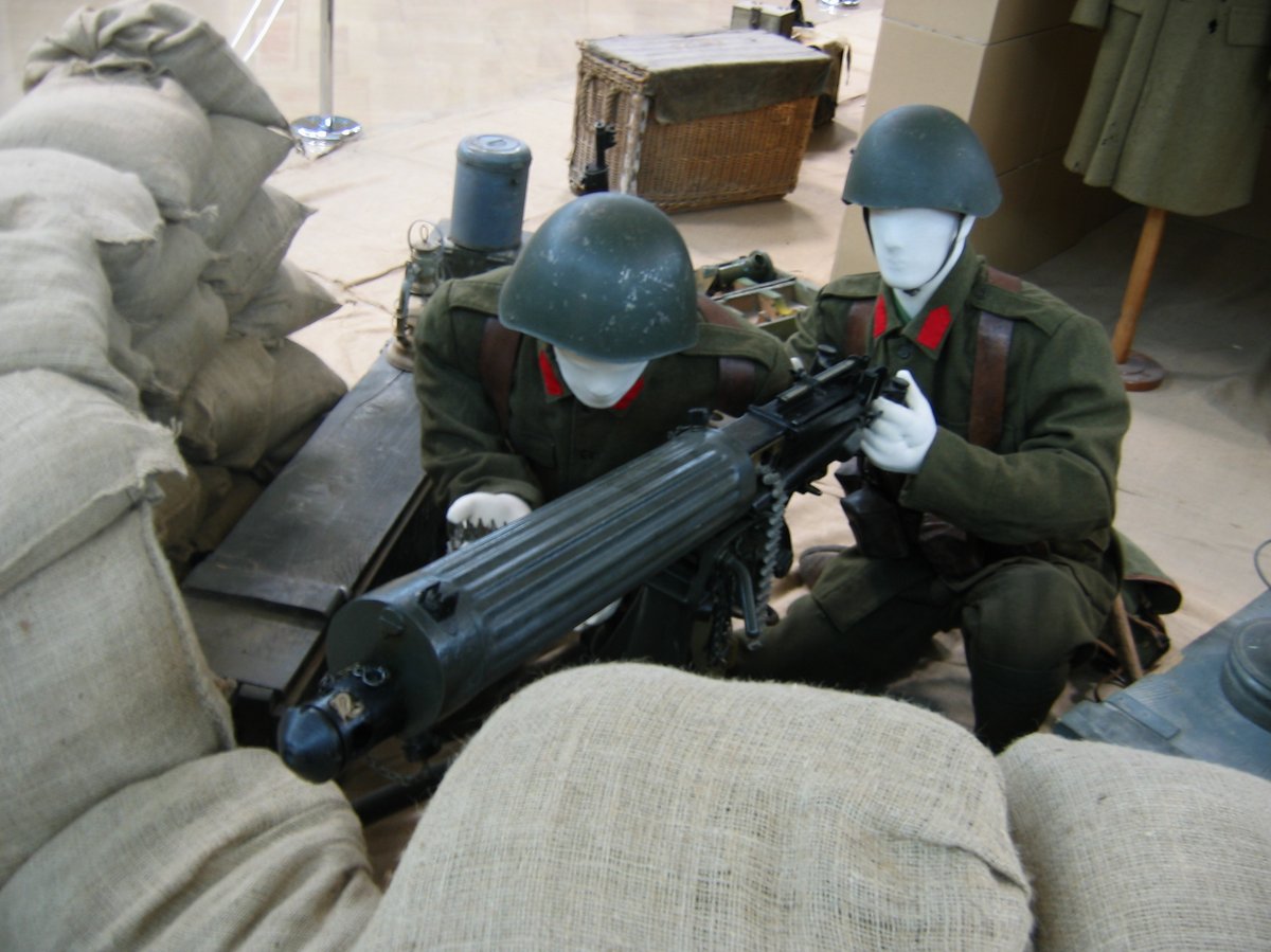 Exhibits at the War Museum of Thessaloniki including military artifacts and historical displays