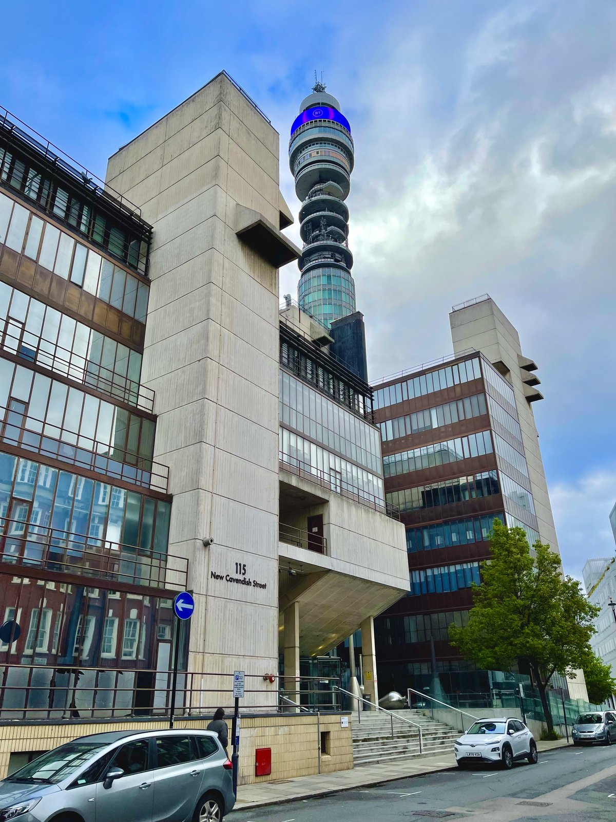 115 New Cavendish Street building with BT Tower in the background London