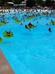 A large wave pool at Water World amusement park in Denver, Colorado