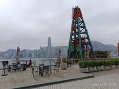 HK West Kowloon Waterfront Promenade with modern skyscrapers and waterfront view in March 2025
