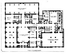 1913 floor plan of the first floor of St. Francis Hotel in San Francisco
