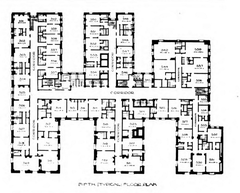 Floor plan of a typical floor of the St. Francis Hotel (now Westin St. Francis) in San Francisco from 1913