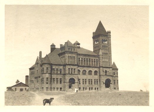 Historic Richardson Romanesque Westminster University building in Crown Point area, Denver, Colorado