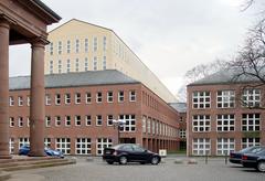 Exterior view of Badische Landesbibliothek Karlsruhe with modern and classic architectural elements