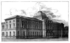 Historical drawing of Landesbibliothek library by Brambach in 1875