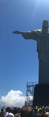 Close up of Christ the Redeemer statue in Rio de Janeiro