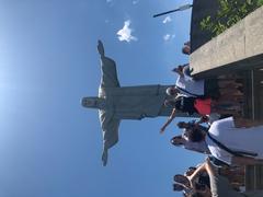 Up close view of Christ the Redeemer statue in Rio de Janeiro