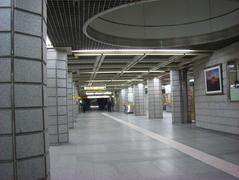 Gyeongbokgung Station interior with modern architecture and signage