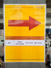 Rapid KL bus route BC03 signage at SL311 LRT Gombak Bus Stop during Thaipusam 2024 celebration