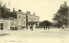 Historical view of Antibes Place de la Gare around 1900