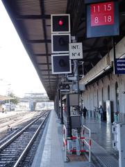 Departure signal at Bologna Centrale railway station Italy