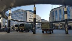 Brussels Central train station after March 2016 terrorist attacks showing damaged area and emergency response