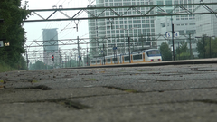 Exterior view of Station Den Haag Laan van NOI with trains and platforms in Den Haag