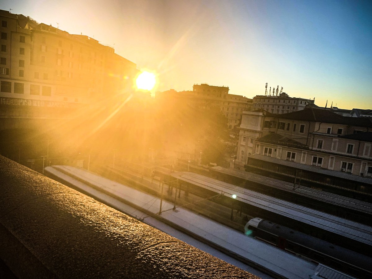 Sunrise at Genova Piazza Principe train station in Italy