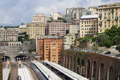 Overview of Genova Piazza Principe train station and surrounding buildings