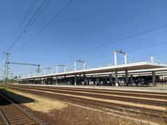 Budapest Kelenföld rail freight station with trains and tracks