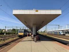 Budapest Kelenföld train station exterior with modern architecture and clear sky
