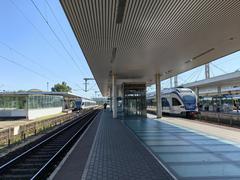 Budapest Kelenföld Railway Station with multiple tracks and trains