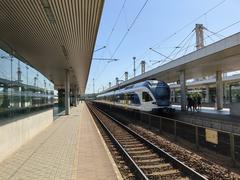 Budapest Kelenföld railway station exterior with modern architecture