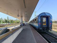 Budapest Kelenföld train station with railway tracks and trains