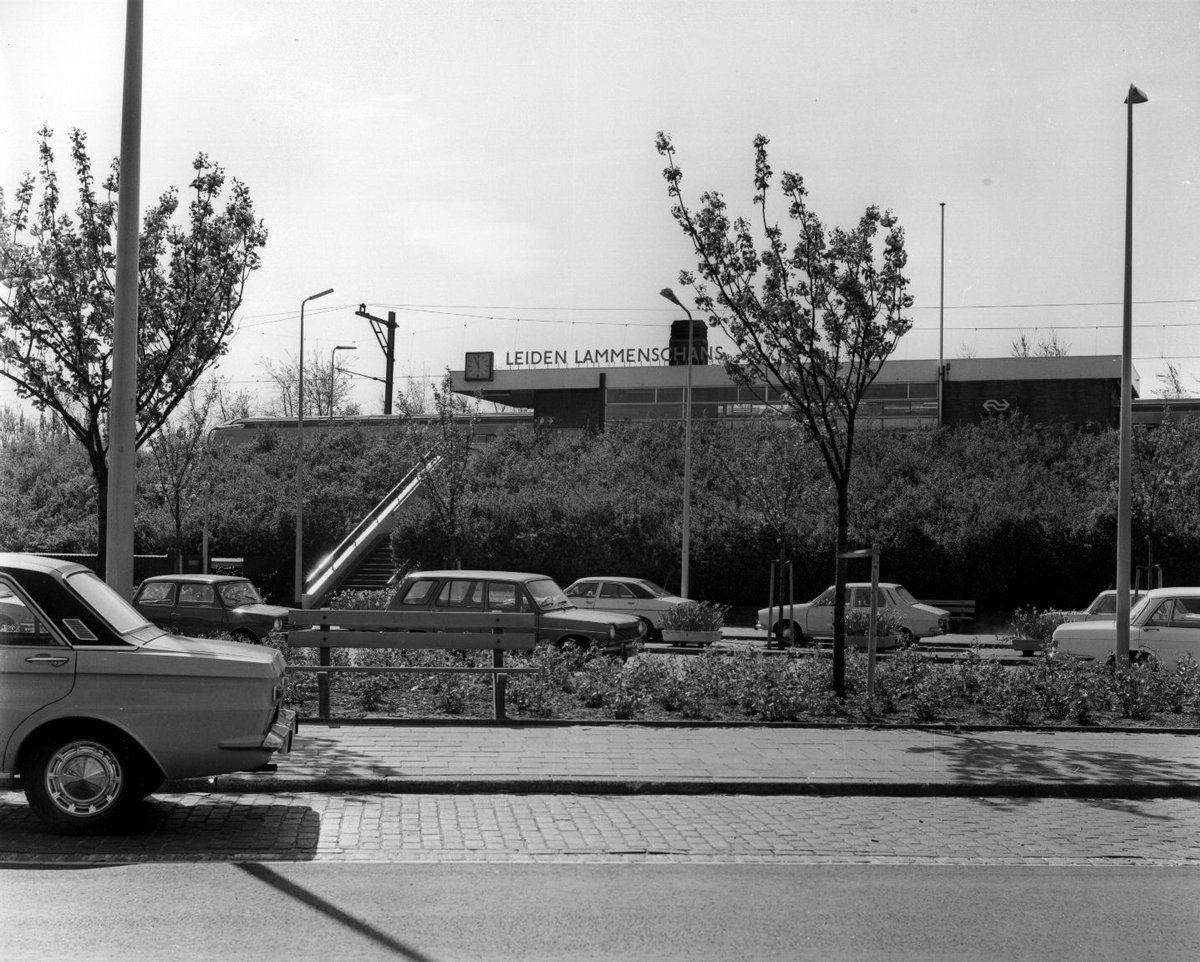 View of Leiden Lammenschans railway station in Leiden, Netherlands