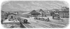 Main station building in Alcantara in 1887