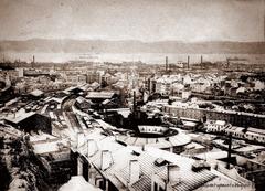 Snowfall in Lisbon on the morning after Christmas 1926 with a view from Prazeres to Alcântara