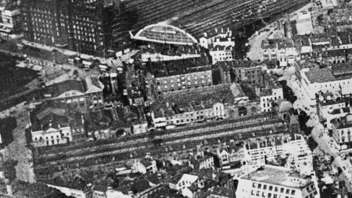 St. John's Market and Lime Street Station in Liverpool, England, 1924