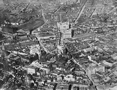 Ranelagh Street and the cityscape of Liverpool in England, 1924