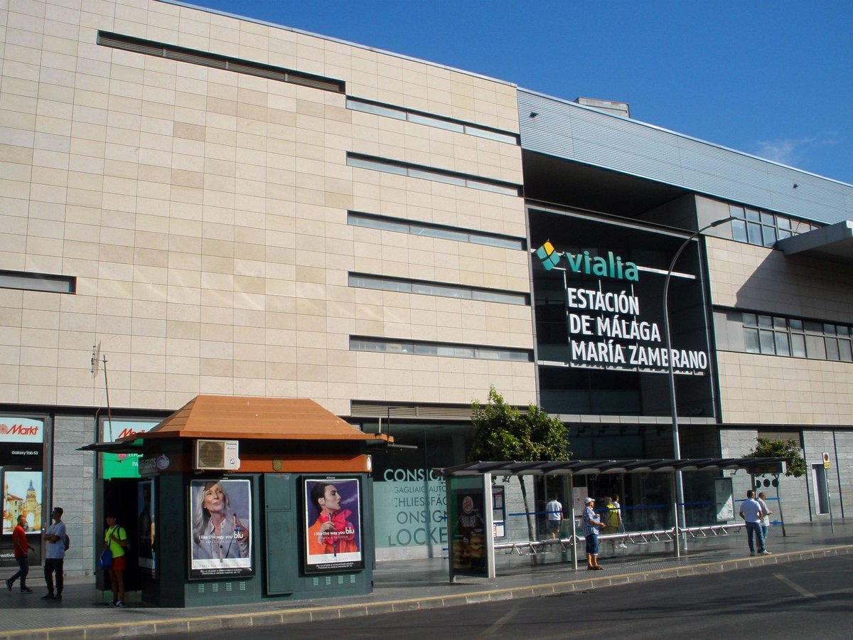 Exterior view of Málaga-María Zambrano train station with modern architectural design