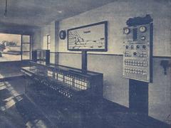 Interior of the signal box at Porto Campanhã Railway Station, Portugal, 1935