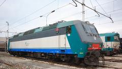 Locomotive FS E 405 035 at Rimini depot
