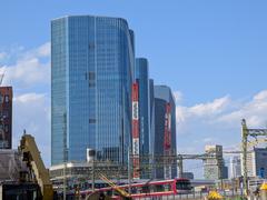 Construction site around Shinagawa in Takanawa Gateway City with cranes and buildings