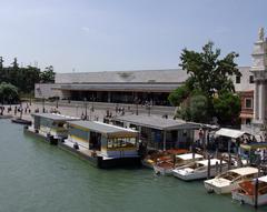 Venezia Santa Lucia railway station with trains and passengers