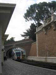 Train entering the Vatican Railway Station