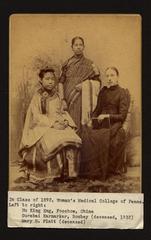 Portrait of Hu King Eng, Gurabai Karmarkar, and Mary H. Platt, Class of 1892 at Woman's Medical College of Pennsylvania