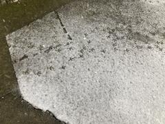 Snowy day in Prague with heavy snowfall