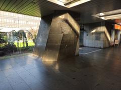 Nádraží Holešovice underground metro station platform with red and white tiles and modern lighting