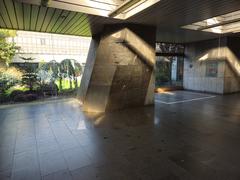 Nádraží Holešovice metro station entrance with modern architectural design