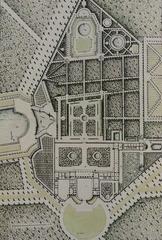 Historical map of the Marble Trianon and its gardens in Versailles