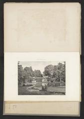 Heliogravure print of Le Hameau de la Reine at Versailles showing architectural folly and village farm buildings at Le Petit Trianon