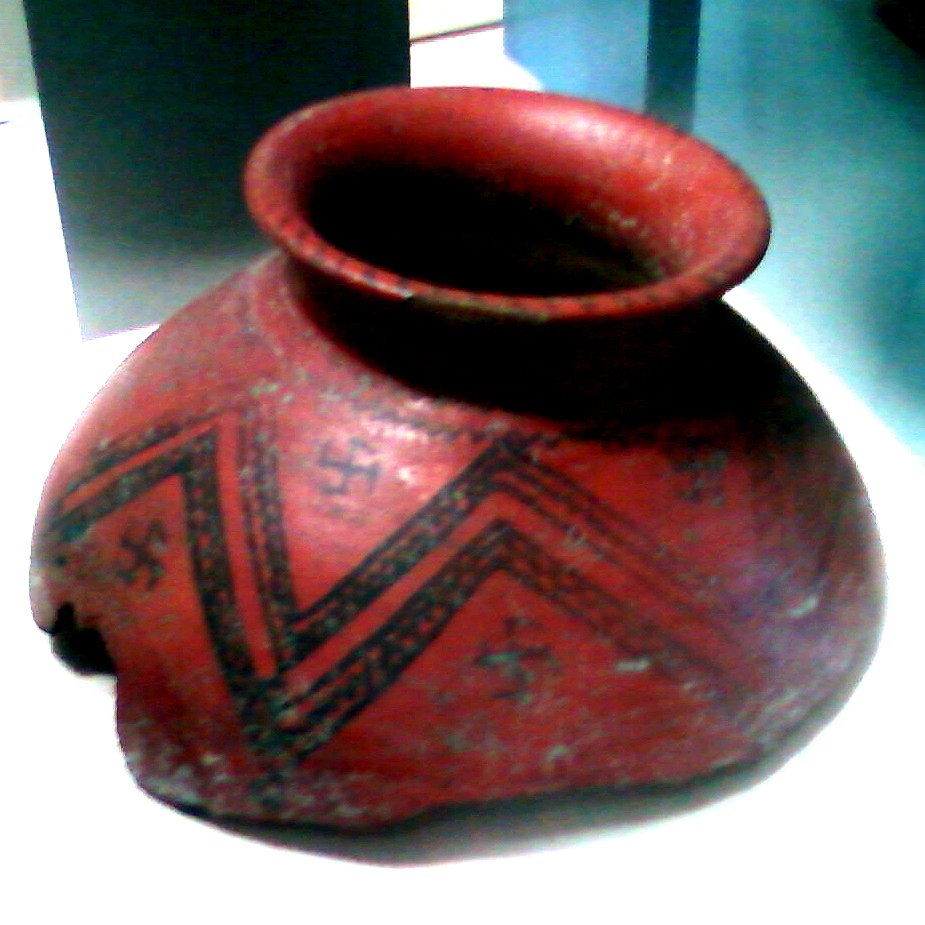 Armenian pottery with swastika decoration from Museum of History of Yerevan
