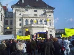 Demonstration for referendum on EU Reform Treaty at Ballhausplatz in Vienna on April 26, 2008